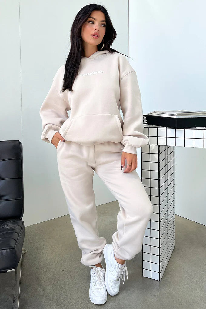 With Love Always Oversized Hoodie - Bone