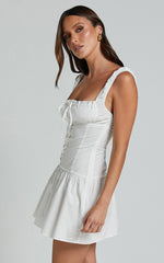 Lioness - Heart Shaped Mini Dress in PORCELAIN