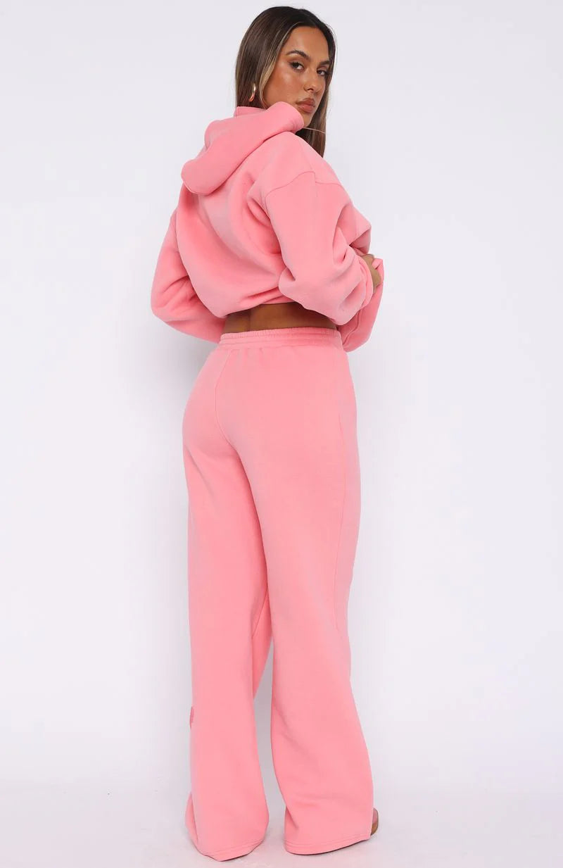 Don't Even Try Wide Leg Sweatpants Melon