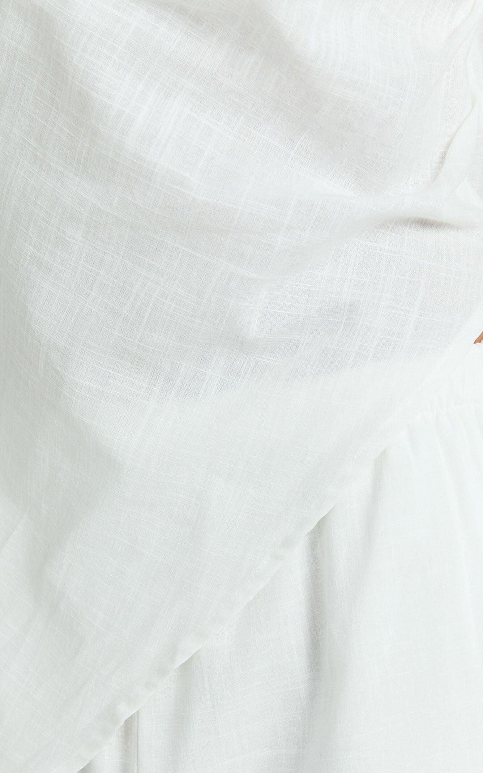 Annalie Two Piece Set - Off Shoulder Linen Set in White