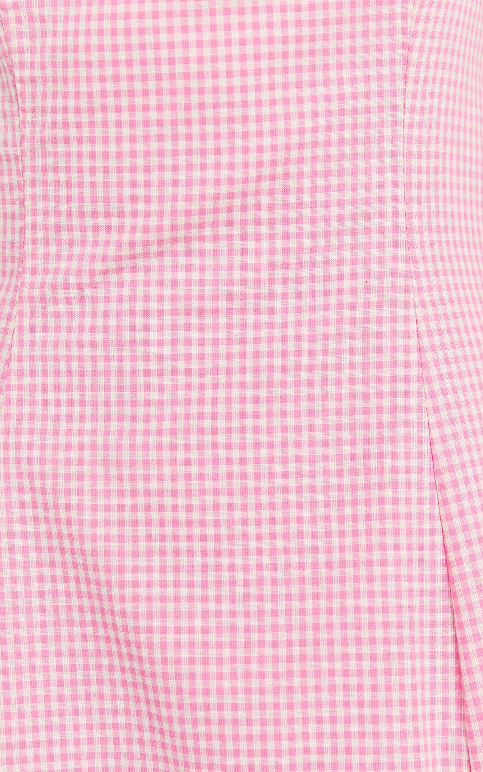 Narissa Midi Dress - Halter A Line Dress in Pink Gingham