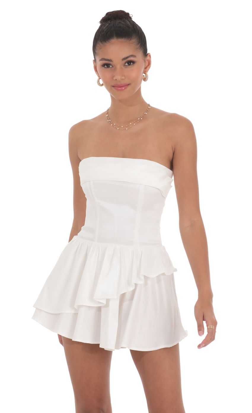 Corset Strapless Dress in White