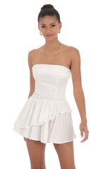 Corset Strapless Dress in White