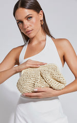 Amalfi Natural Weave Clutch in Natural