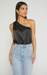 Bridie Bodysuit - One Shoulder Bodysuit in Black