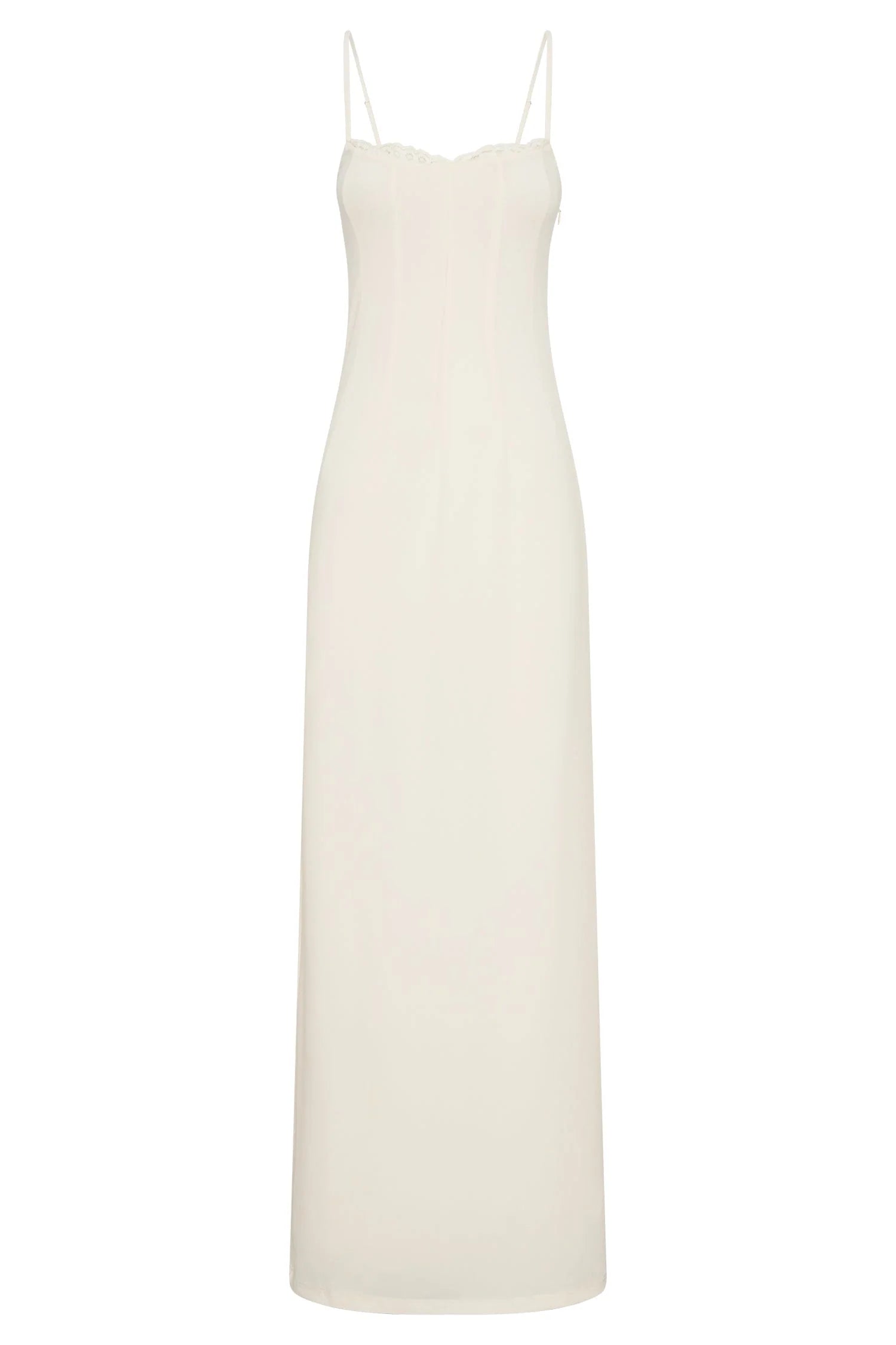 Amorette Lace Trim Maxi Dress - Bone