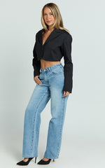 Darcie Jeans - Baggy Recycled Denim Jeans in Mid Blue Wash