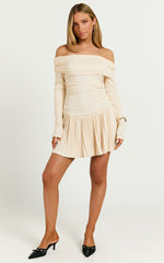 Lioness - Field Of Dreams LS Mini Dress in Oatmeal