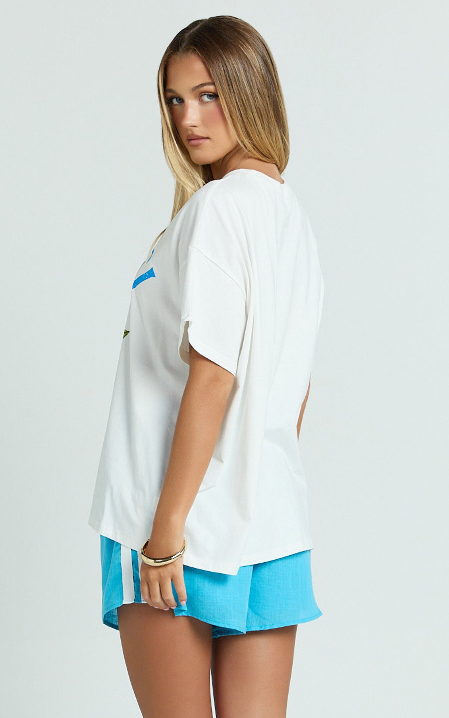Luna Two Piece Set - Amalfi T-shirt Set in White