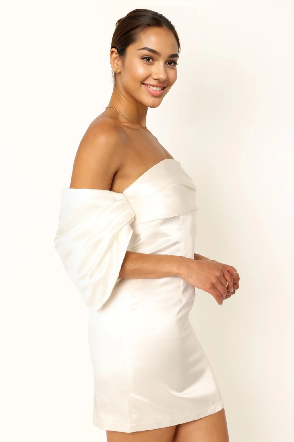 Nisha Strapless Mini Dress - White