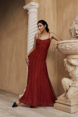 Jacinta Chiffon Maxi Dress - Vermilion Red