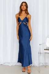Cherry Pop Midi Dress Navy