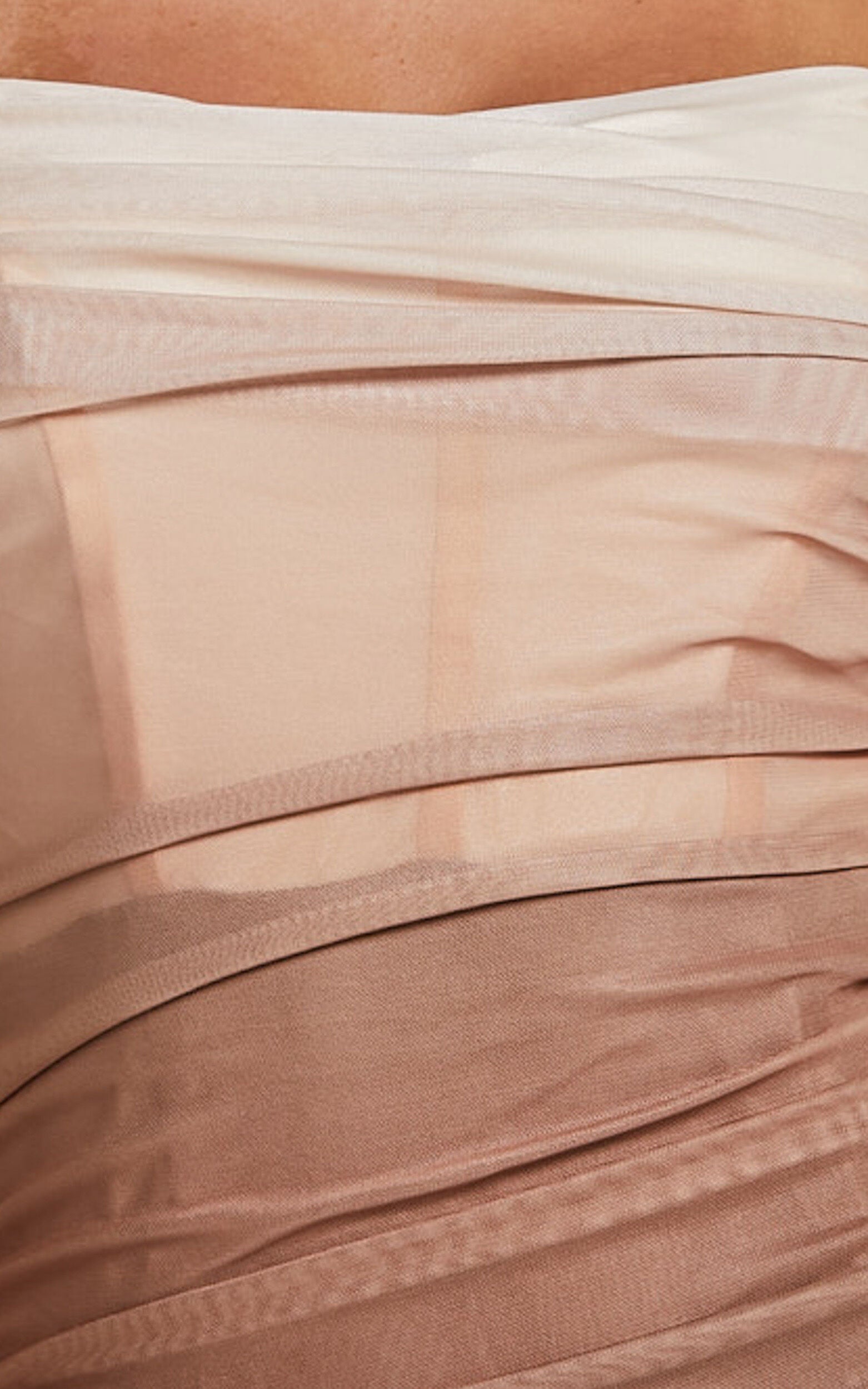 Aldine Midi Dress - Ombre Mesh Bodycon Dress in Chocolate