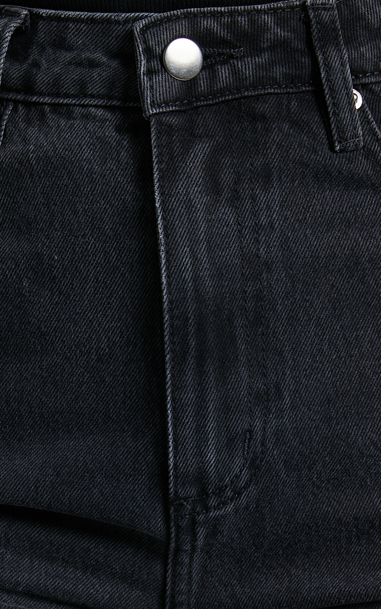 Billie Jeans - High Waisted Cotton Distressed Mom Denim Jeans in Black Wash